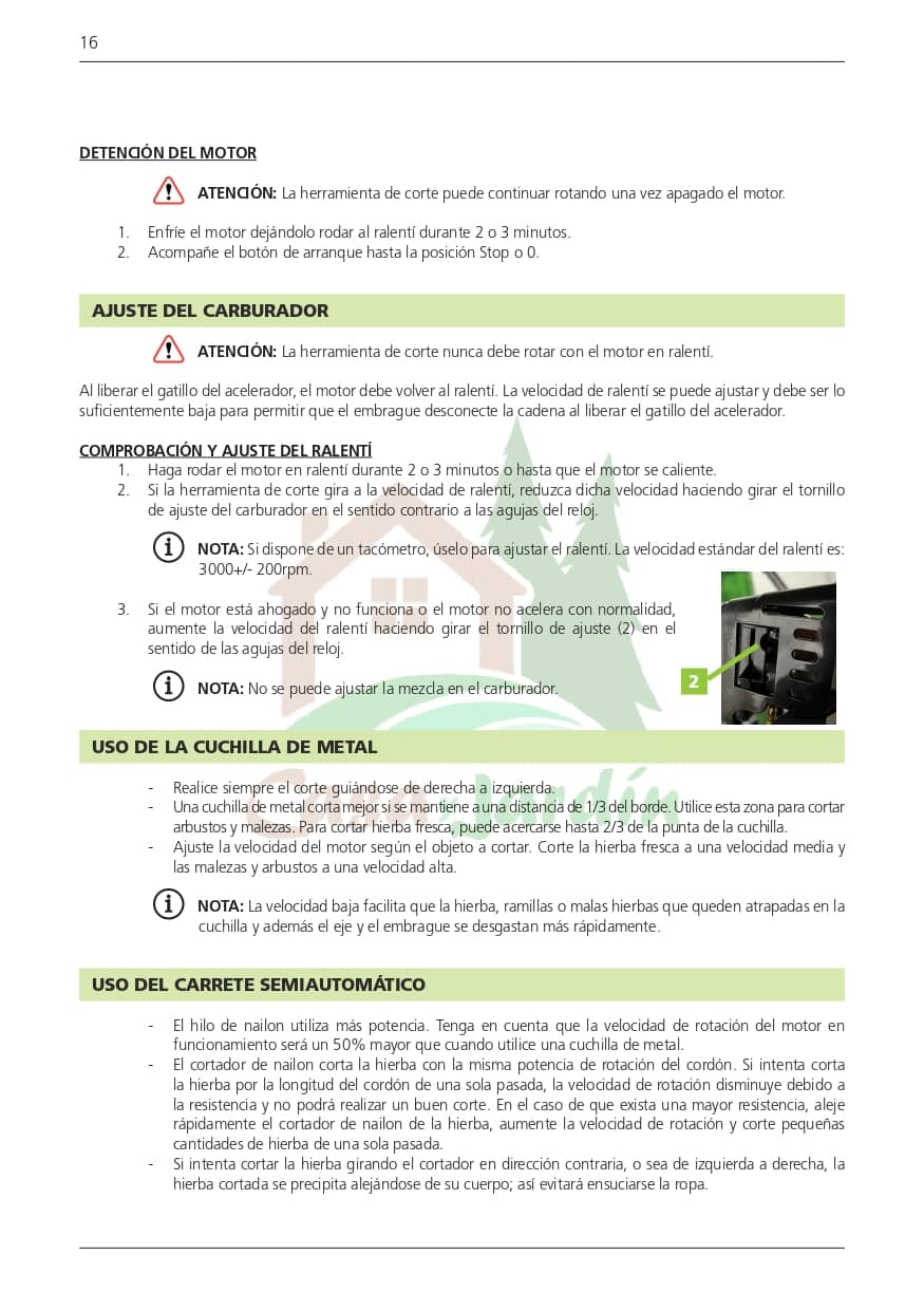 Pag. 16 - Instrucciones desbrozadora LHD52L